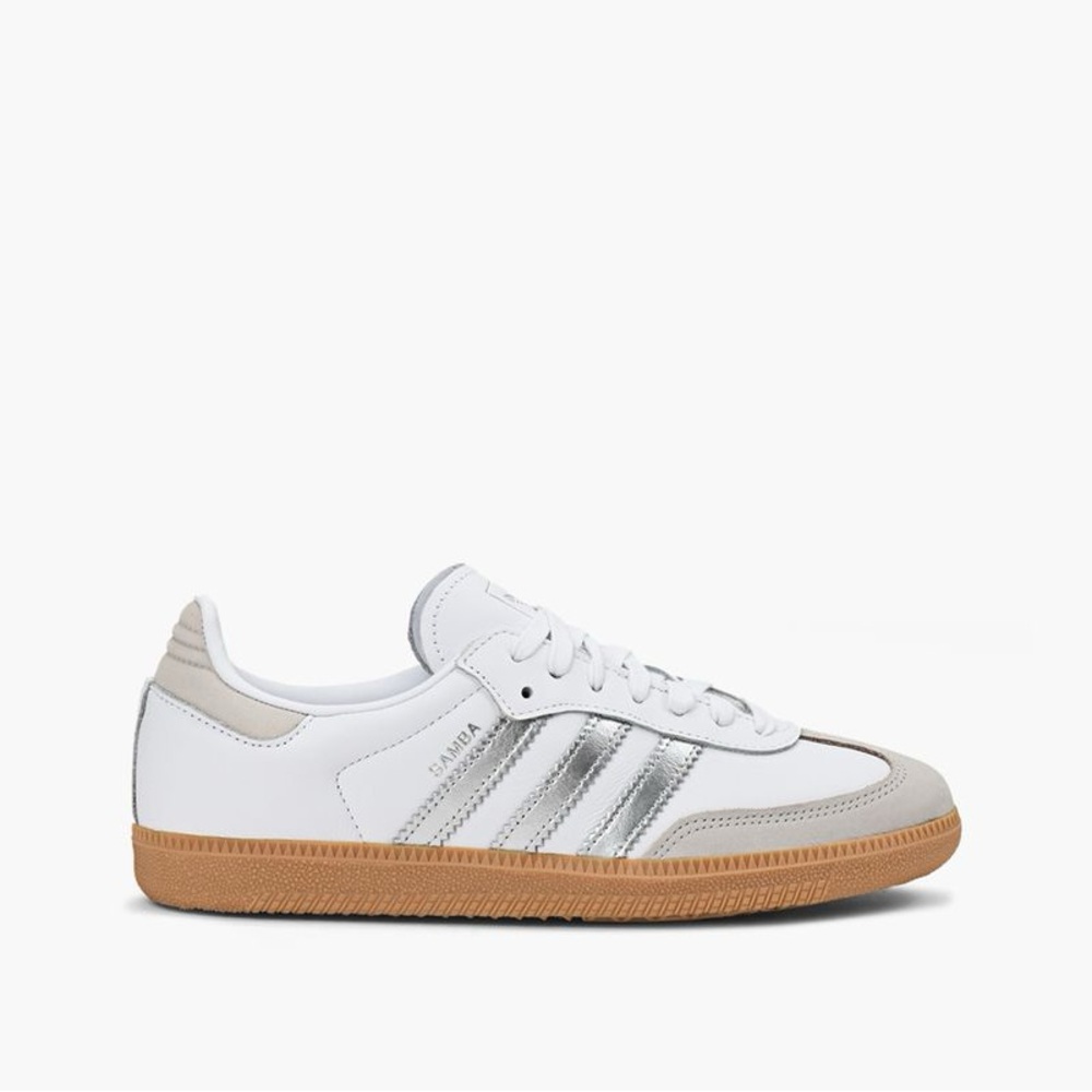 Adidas Samba White and Silver Sneakers
